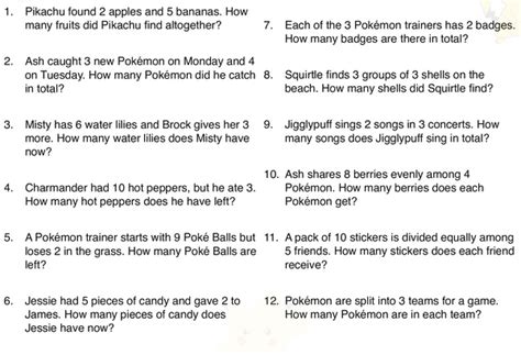 Pokémon Math Adventure: Word Problems .
